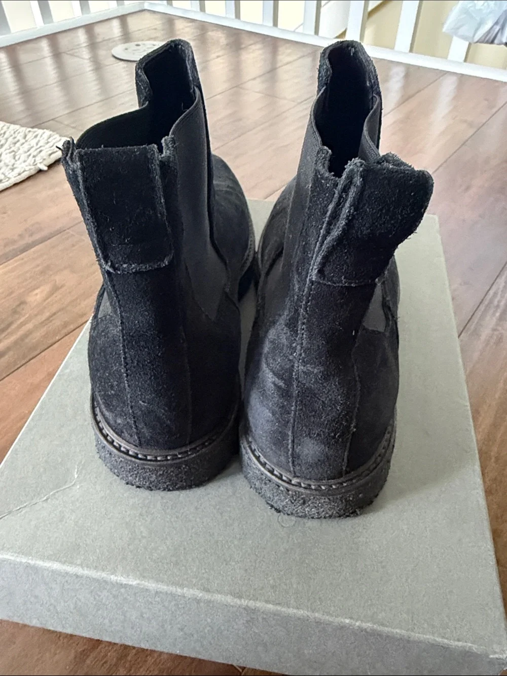 AllSaints Black Suede Chelsea Boots